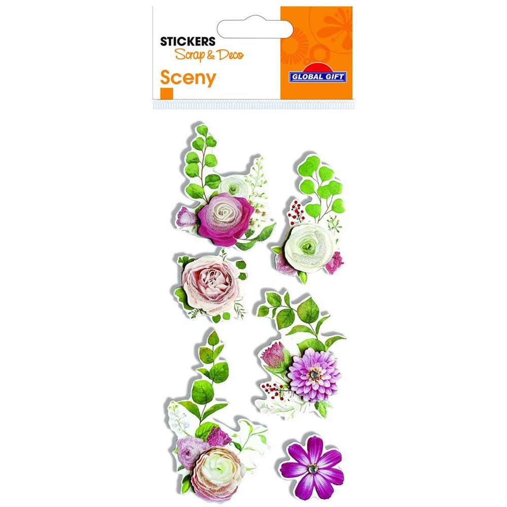Adesivi Glitterati In Rilievo - Fiori Di Primavera - Foto 1