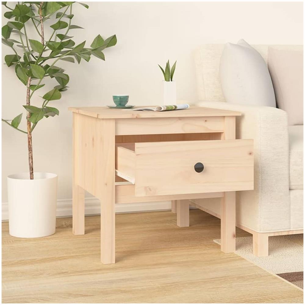 Tavolino 50x50x49 Cm Legno Massello Di Pino - Foto 3