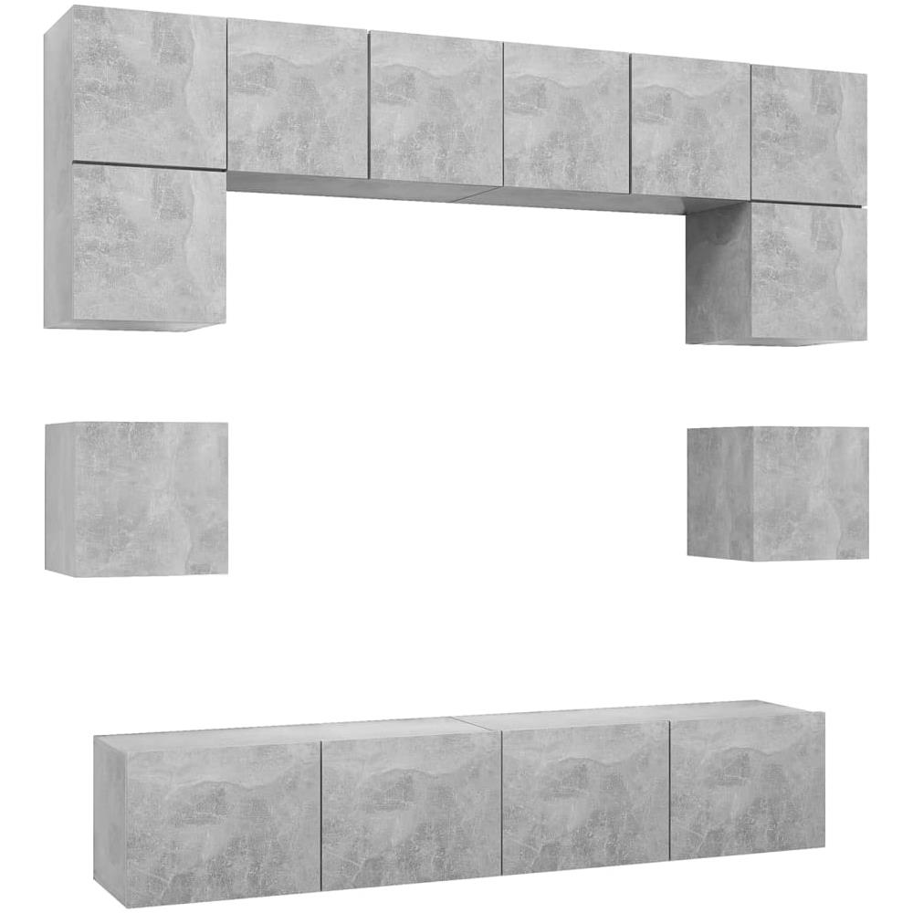 Set Porta Tv 8 Pz Grigio Cemento In Truciolato - Foto 2