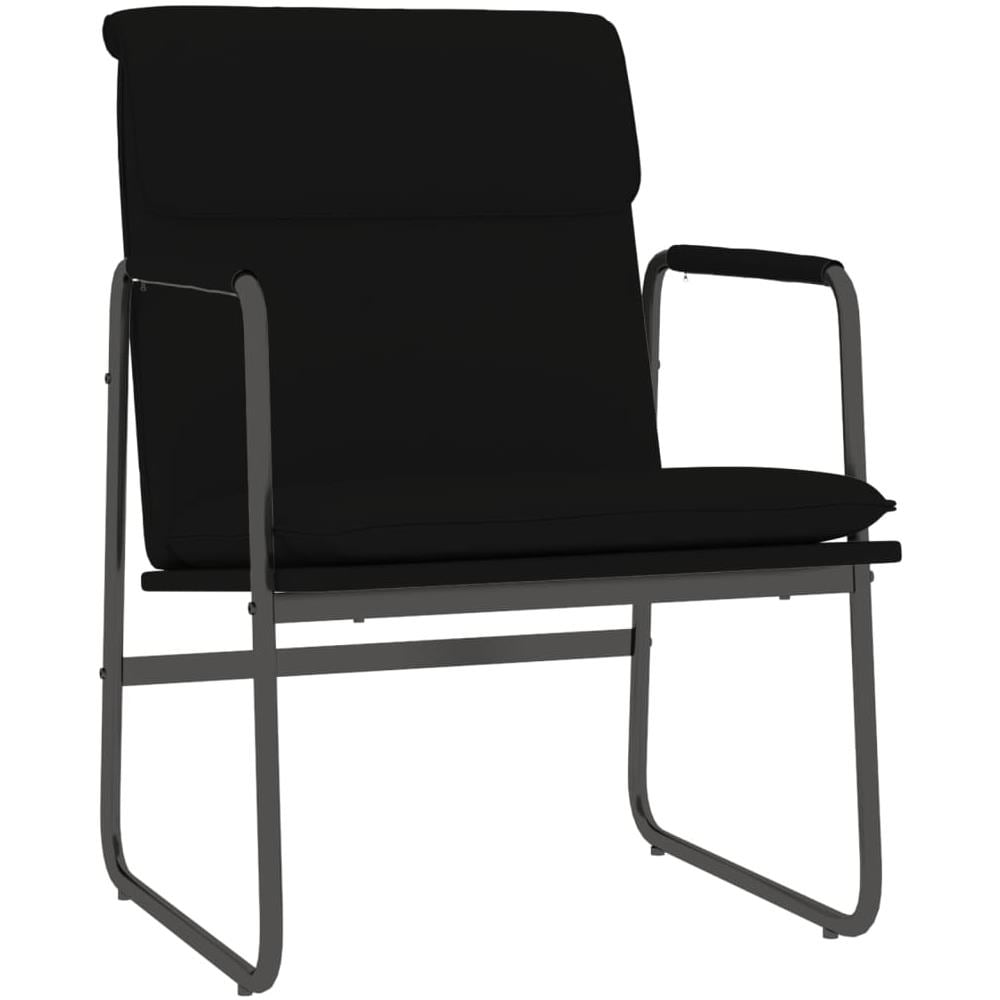 Sedia Lounge Nera 55x64x80 Cm In Similpelle - Foto 2
