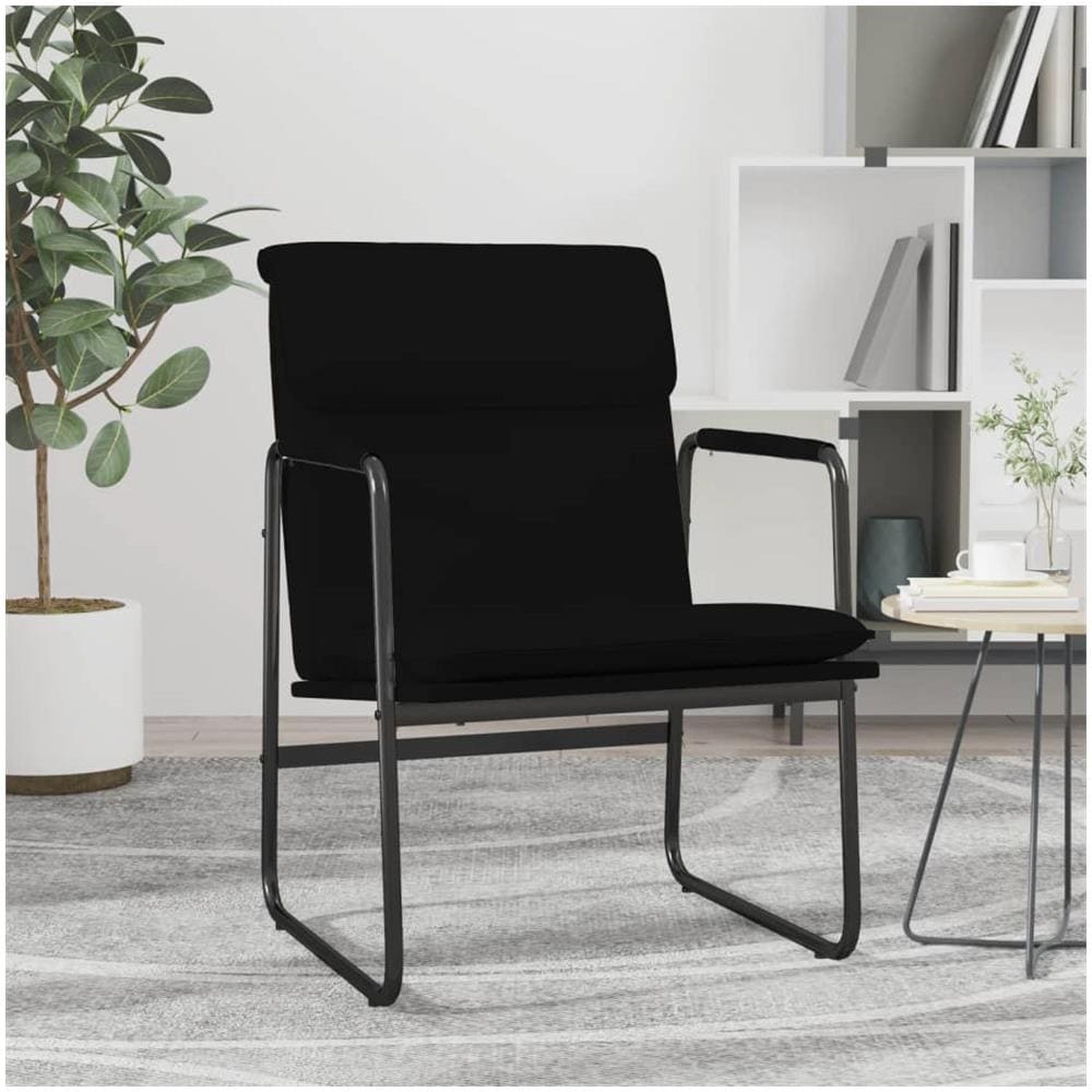 Sedia Lounge Nera 55x64x80 Cm In Similpelle - Foto 1