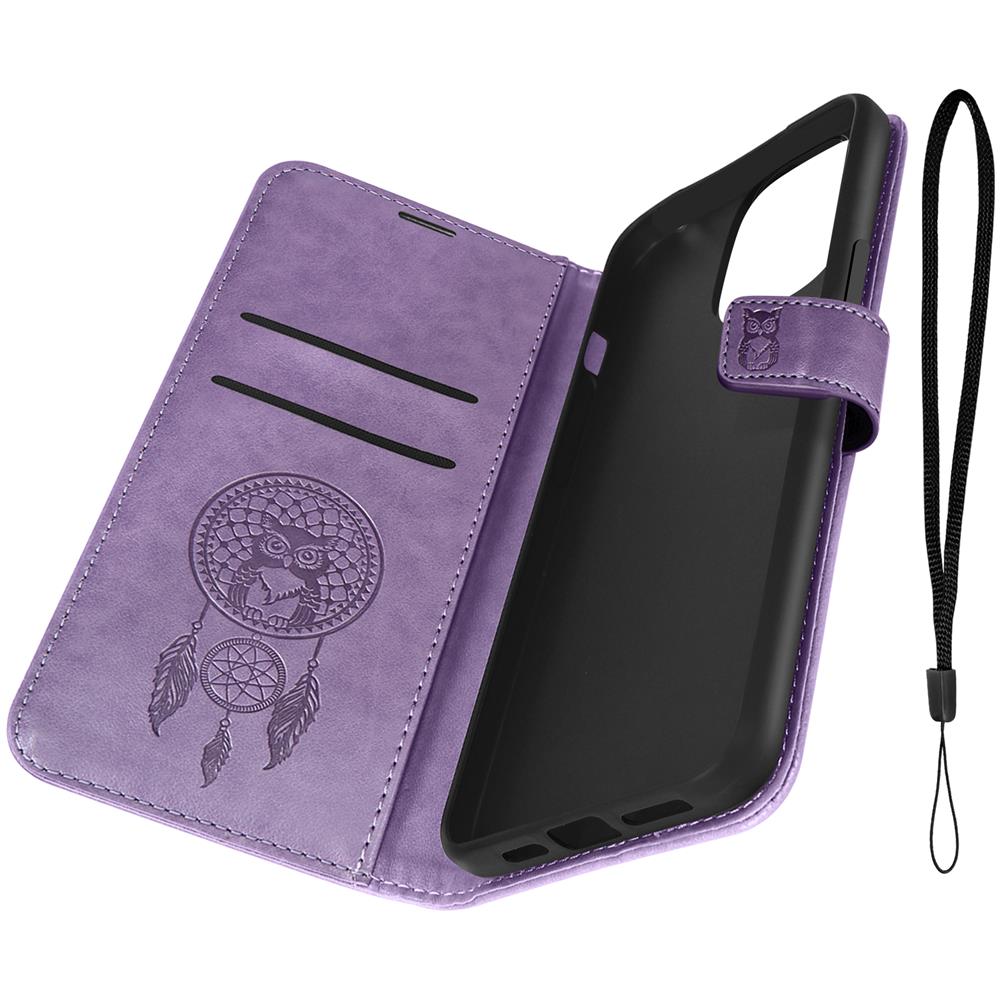 Custodia Portafoglio Per Iphone 14 Pro Max Mandala Acchiappasogni Viola - Foto 2