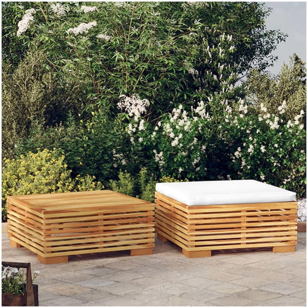 Set Divani Da Giardino 2 Pz In Legno Massello Di Teak - Foto 1