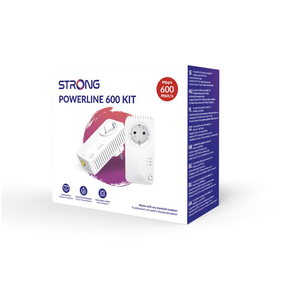 Kit 2 Adattatori Powerline 600 Duo 600 Mbit/s Collegamento ethernet LAN Colre Bianco  - Foto 3