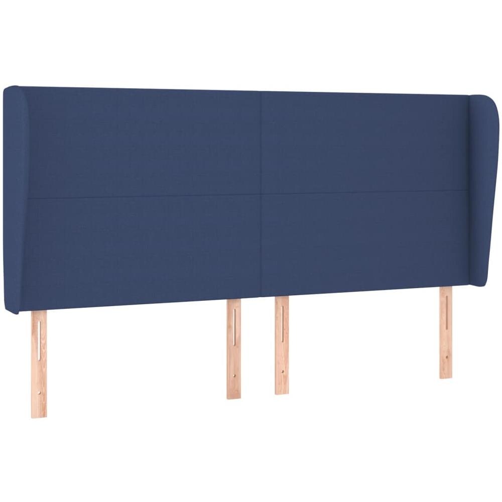 Testiera Ad Orecchio Blu 183x23x118/128 Cm In Tessuto - Foto 2