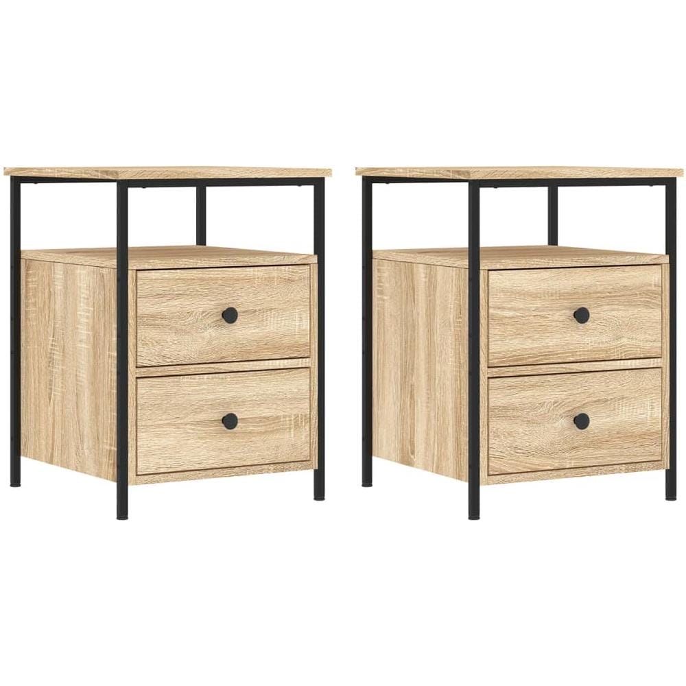 Comodini 2 Pz Rovere Sonoma 44x45x60 Cm In Legno Multistrato - Foto 2