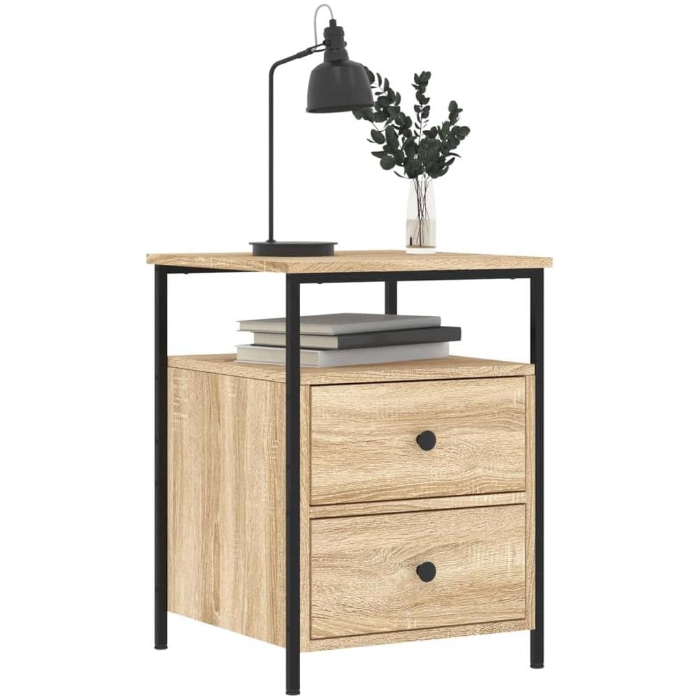 Comodini 2 Pz Rovere Sonoma 44x45x60 Cm In Legno Multistrato - Foto 3
