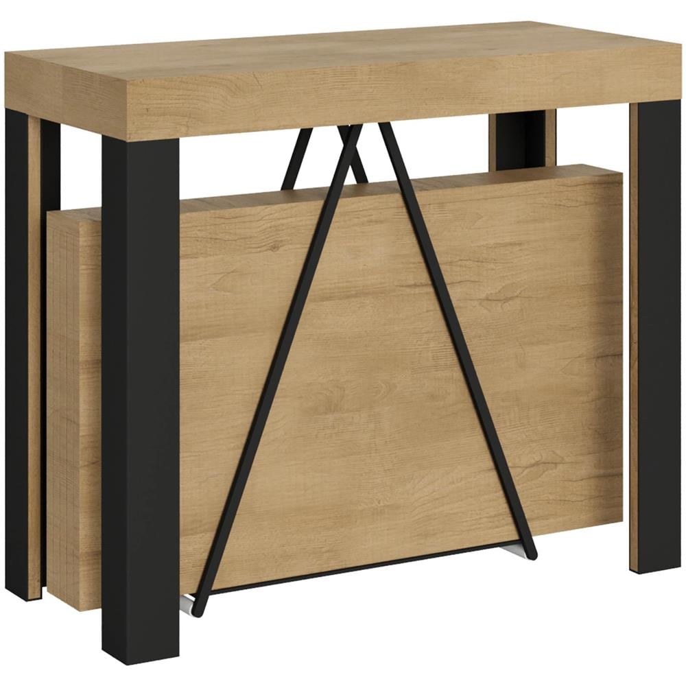 Consolle allungabile 90x40/300 cm Tarax quercia natura telaio antracite - Foto 1