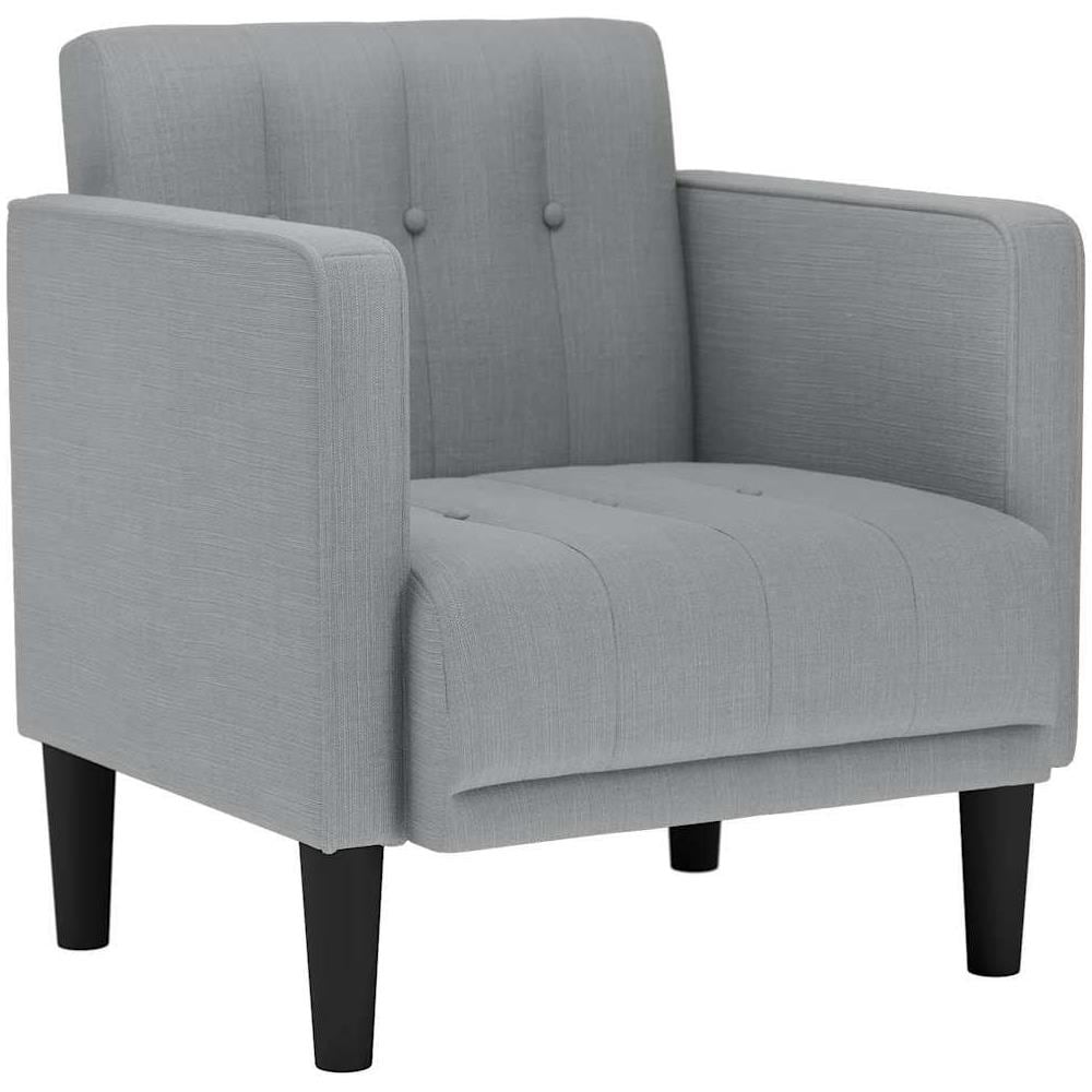 Divano Sedia con Braccioli Grigio Chiaro 53 cm in Tessuto - Foto 1