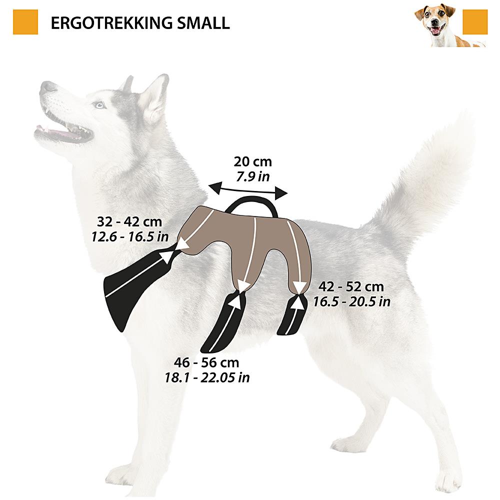 Pettorina Ergonomica Per Cani Taglia Medio-piccola Ergotrekking P Small, Sei Chiusure Con Microregolazione, Morbida Imbottitura, Riflettente, Ideale Per Escursioni, Marrone - Foto 2