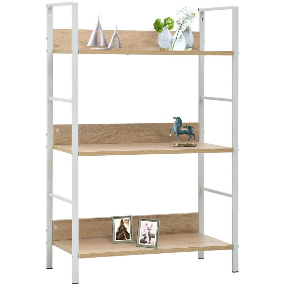 Scaffale Libri 3 Ripiani Rovere 60x27,6x90,5 Legno Multistrato - Foto 2