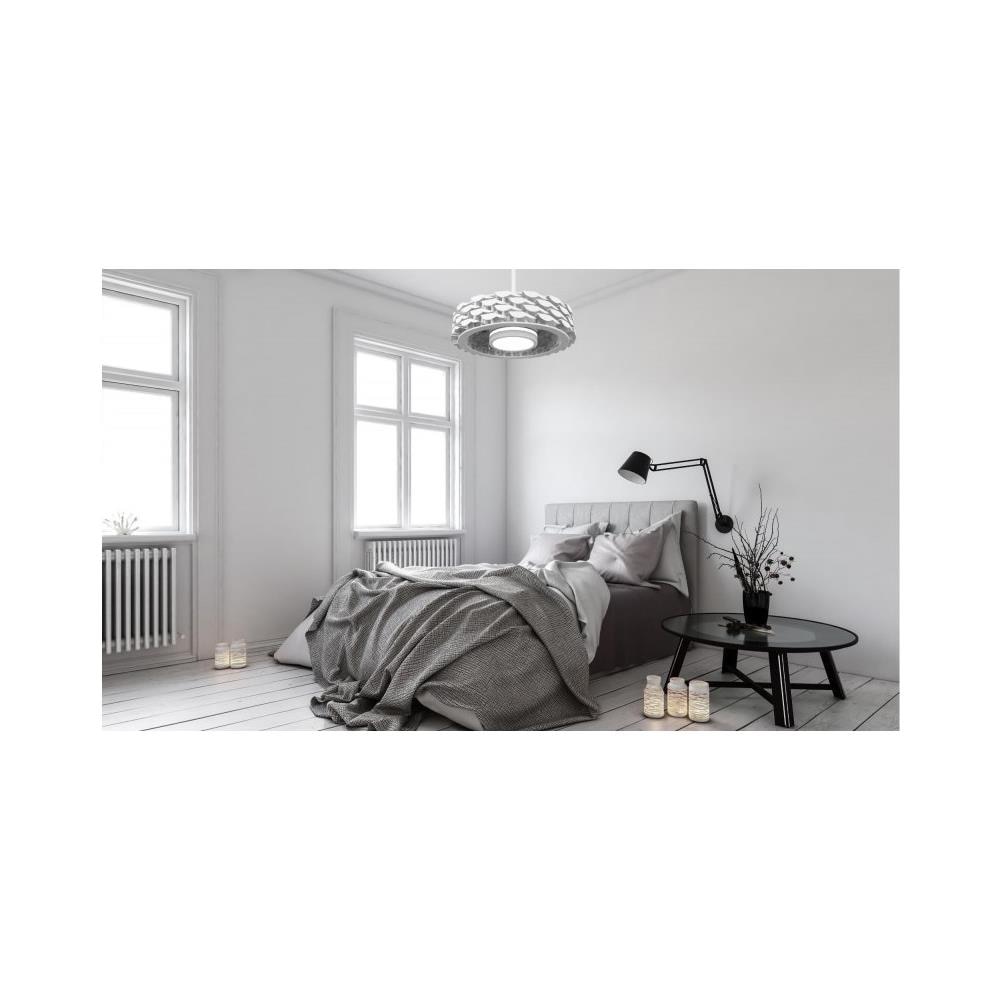 -1000771 Bianco Ventilatore Da Soffitto Wifi Senza Pale Doppio Led 24+10w Telecomando - Foto 2