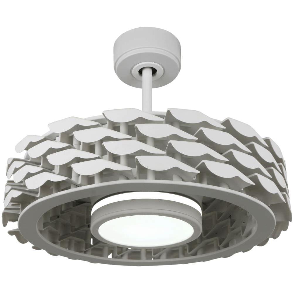 -1000771 Bianco Ventilatore Da Soffitto Wifi Senza Pale Doppio Led 24+10w Telecomando - Foto 1