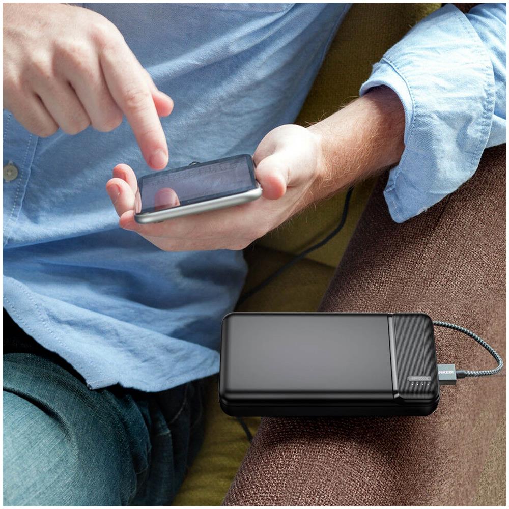 Batteria Da Viaggio 20000mah 2 Uscite Usb 2.4a Compatto E Leggero Nero - Foto 2