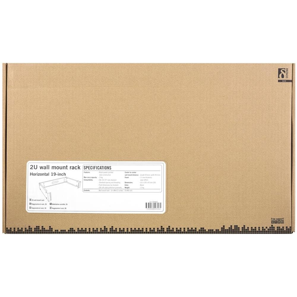 Staffa Da Parete 19 "", 2u, Max 25 Kg, Struttura In Acciaio, Nera - Foto 3