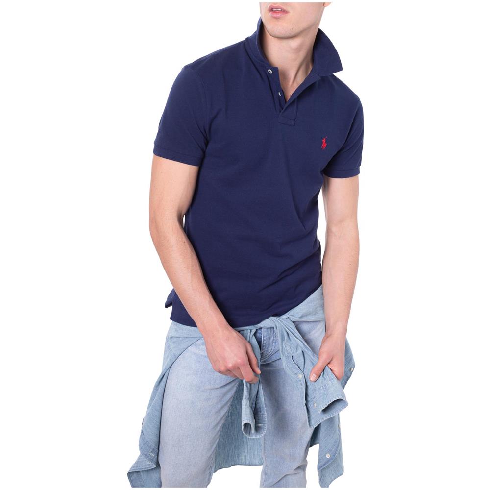 Polo Uomo Slim Fit In Piqué Di Cotone Rosa - Foto 2