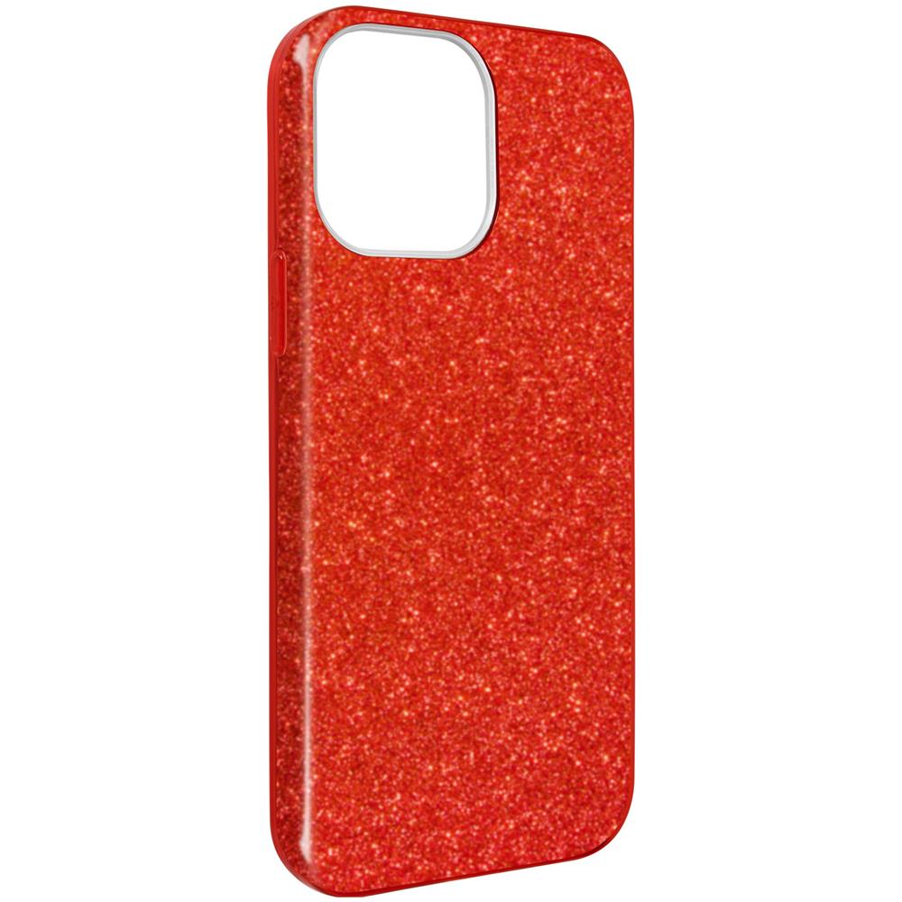 Cover Iphone 13 Pro Max Silicone Semi-rigido Con Paillette Amovibili Rossa - Foto 1