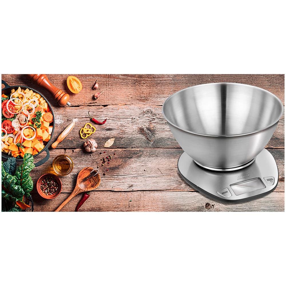 MWK-05M Bilancia Digitale da Cucina Portata Max 5 Kg con Ciotola Rimovibile in Acciaio Inox e Funzione Tara - Foto 3