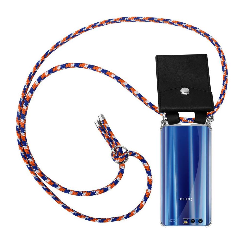 Catena Di Telefoni Cellulari Compatibile Con Honor 9 In Arancio Blu Bianco - Coperchio Protettivo In Silicone Con Anelli D'argento, Cinturino In Corda E Custodia Staccabile - Foto 1