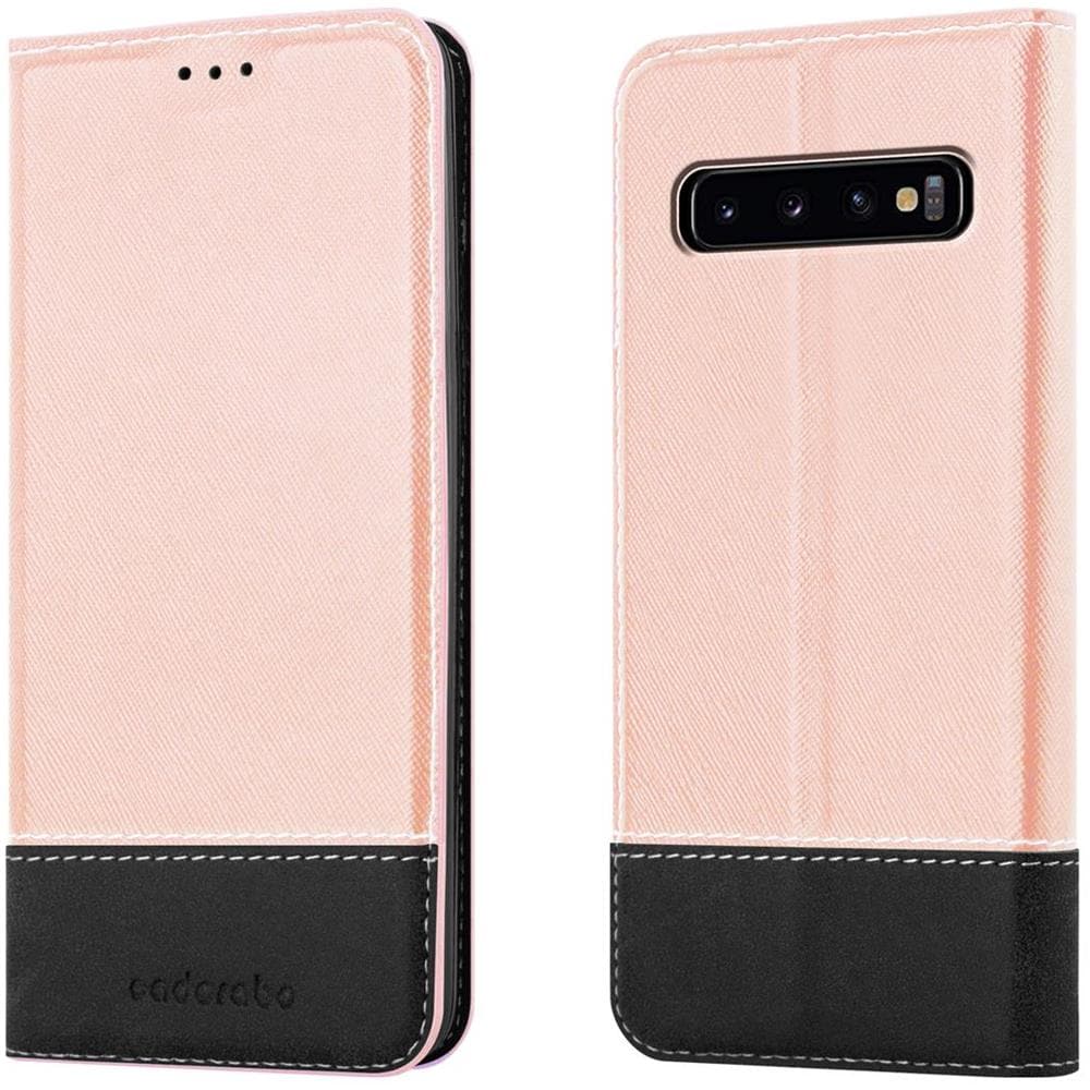 Custodia Compatibile Con Samsung Galaxy S10 Plus In Oro Rosato Nero - Coperchio Protettiva Con Chiusura Magnetica, Funzione Stand E Tasca Per Le Carte - Foto 8