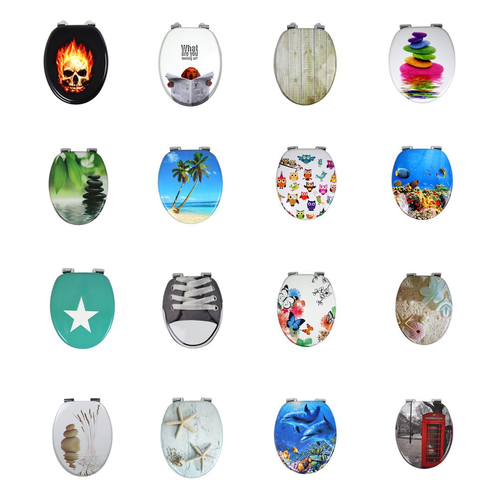 Sedile Wc Copri Vater Universale Frizionato Fantasia In Mdf Chiusura Rallentata *** Fantasia : Route 66 - Foto 1