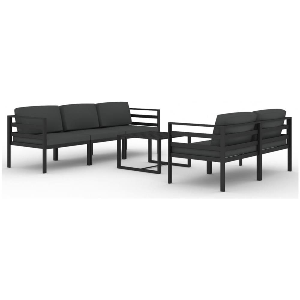 Set Divani Da Giardino 6 Pz Con Cuscini In Alluminio Antracite - Foto 2