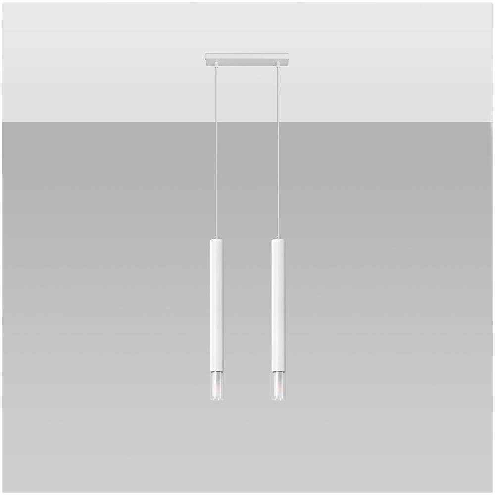 Lampada A Sospensione In Metallo Wezyr 2 Sollux Bianco 1200x60x300 Mm Metallo - Foto 1