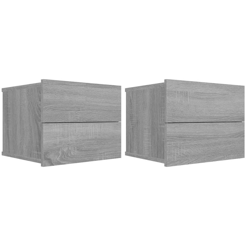 Comodini Grigio Sonoma 2 Pz 40x30x30 Cm In Legno Multistrato - Foto 1
