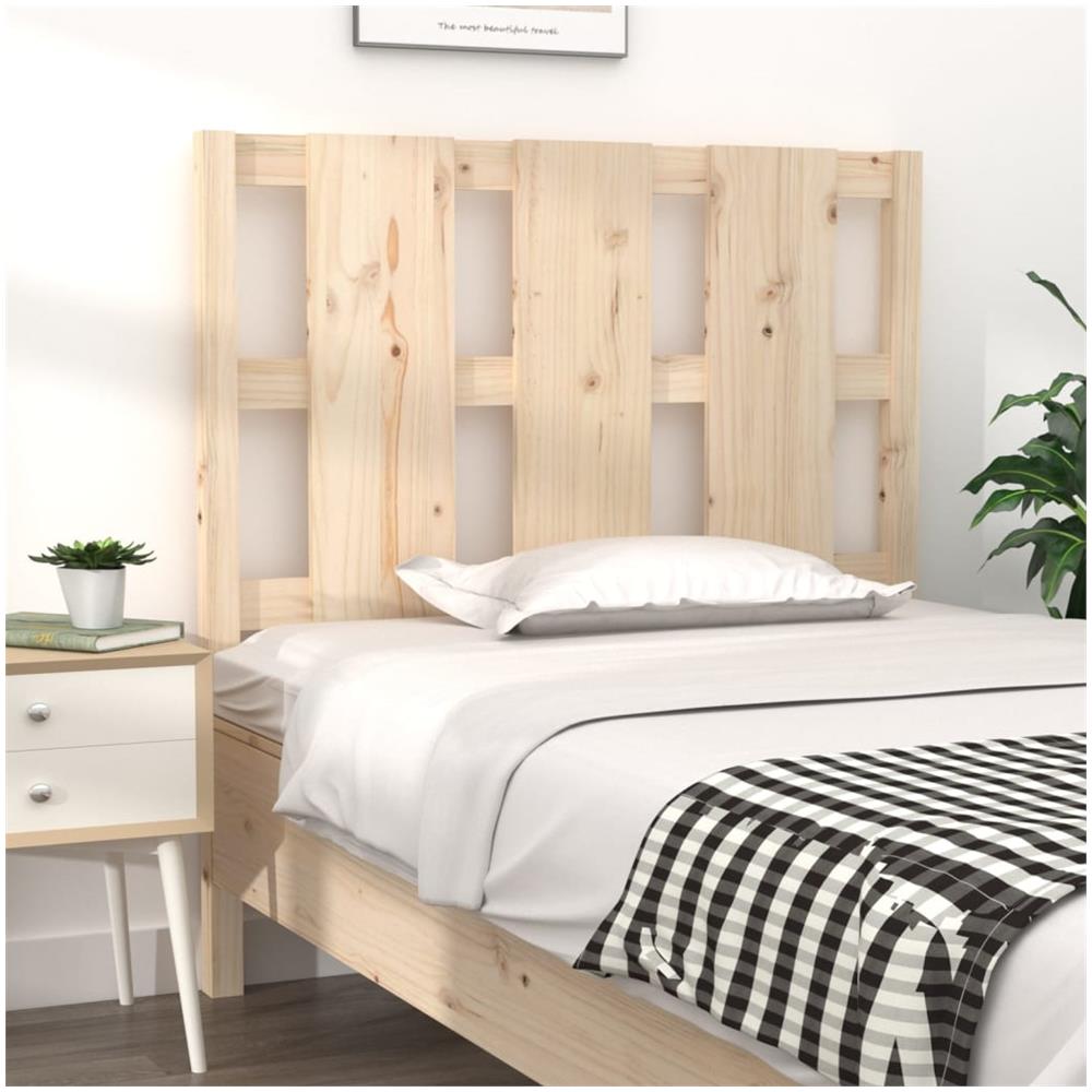 VidaXL Testiera In Legno Massello Di Pino 140x104 Cm - Rustica E Robusta Per Letto Matrimoniale, Non Trattata, Viti Incluse