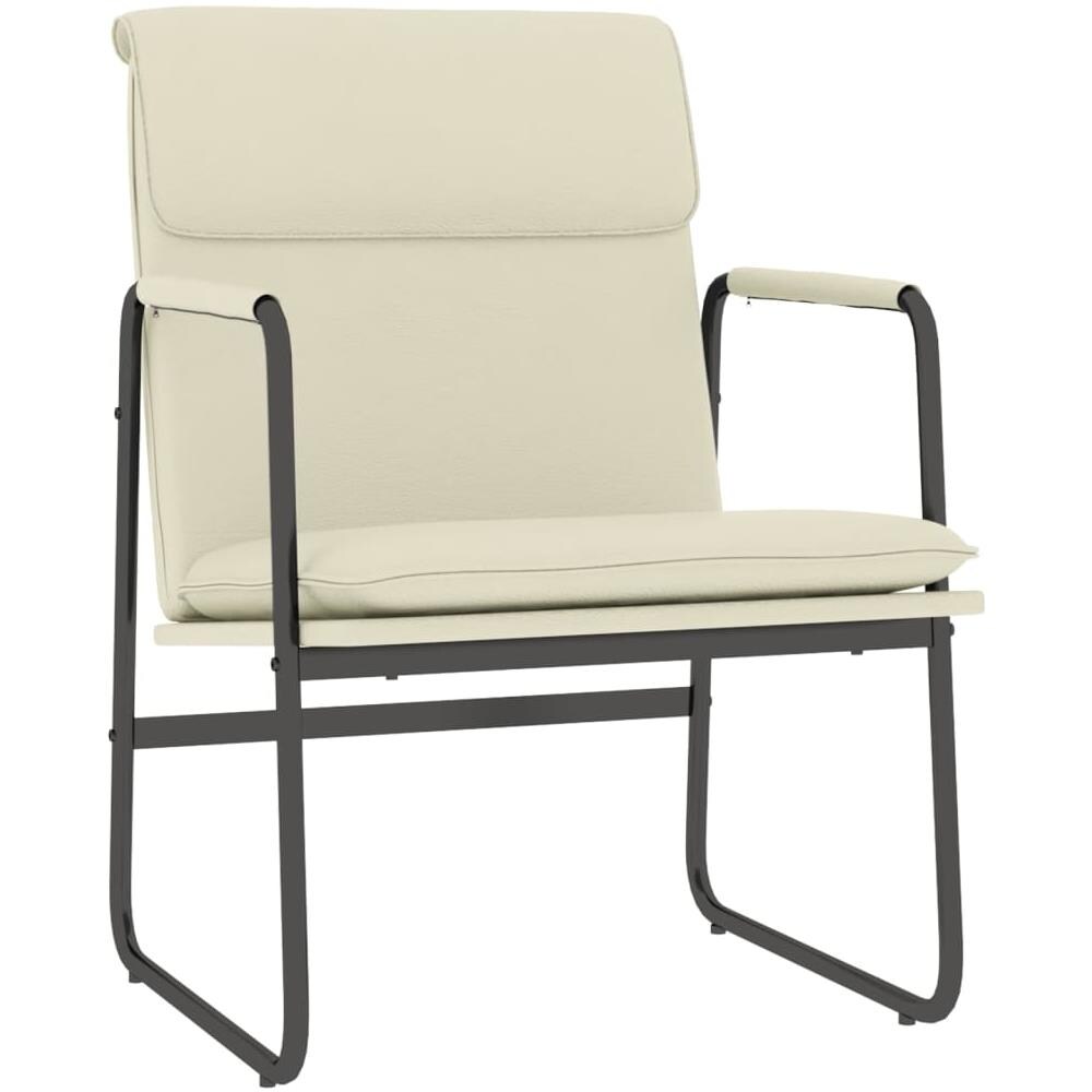 Sedia Lounge Crema 55x64x80 Cm In Similpelle - Foto 2