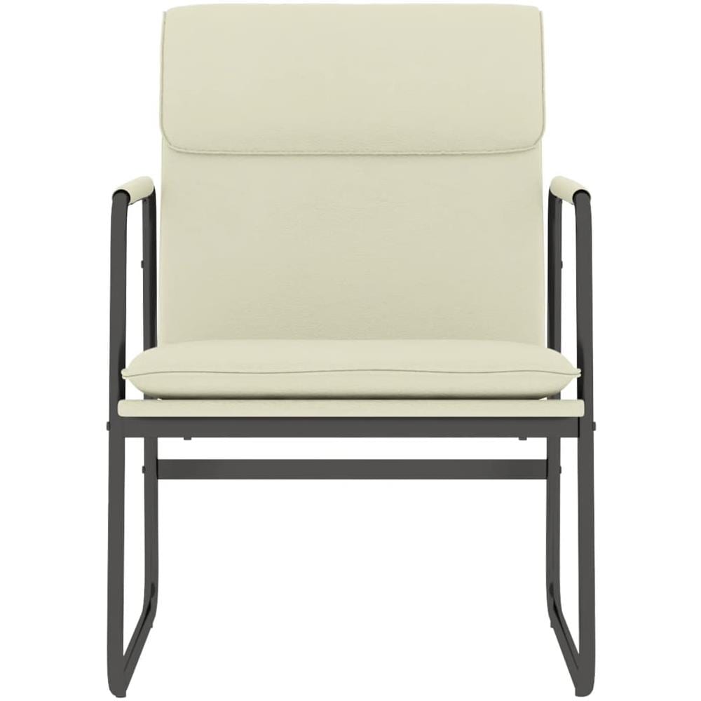 Sedia Lounge Crema 55x64x80 Cm In Similpelle - Foto 3