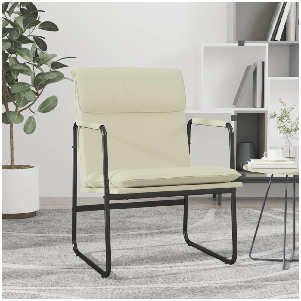 Sedia Lounge Crema 55x64x80 Cm In Similpelle - Foto 1