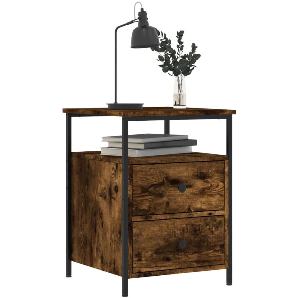 Comodino Rovere Fumo 44x45x60 Cm In Legno Multistrato - Foto 3