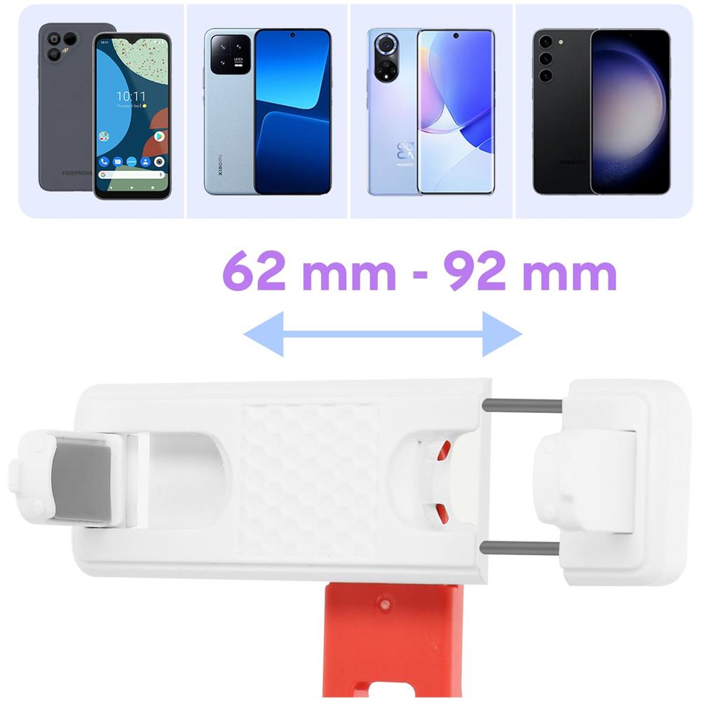 Bastone Per Selfie Con Telecomando Bluetooth Integrato, Bianco - Foto 5