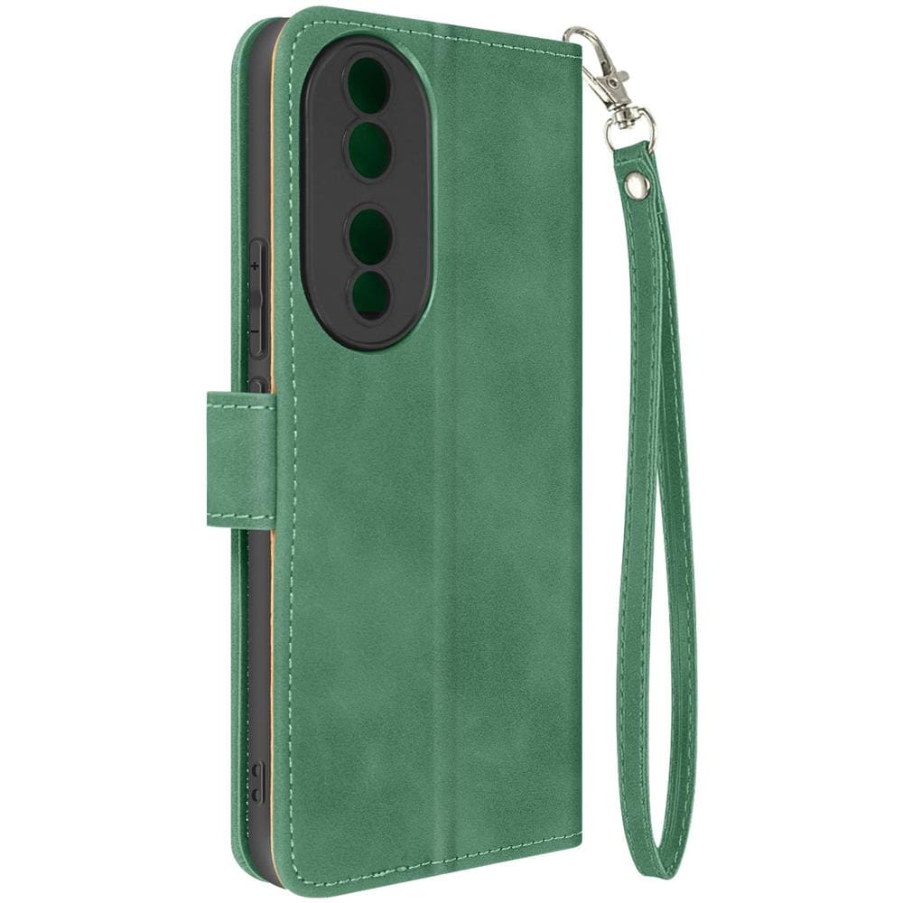 Custodia Per Honor 90 Copertina Portafoglio Funzione Supporto Cinturino Verde - Foto 1