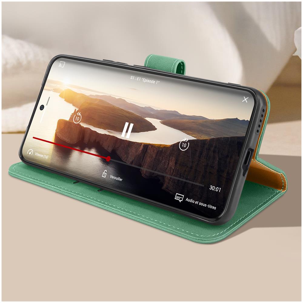 Custodia Per Honor 90 Copertina Portafoglio Funzione Supporto Cinturino Verde - Foto 5