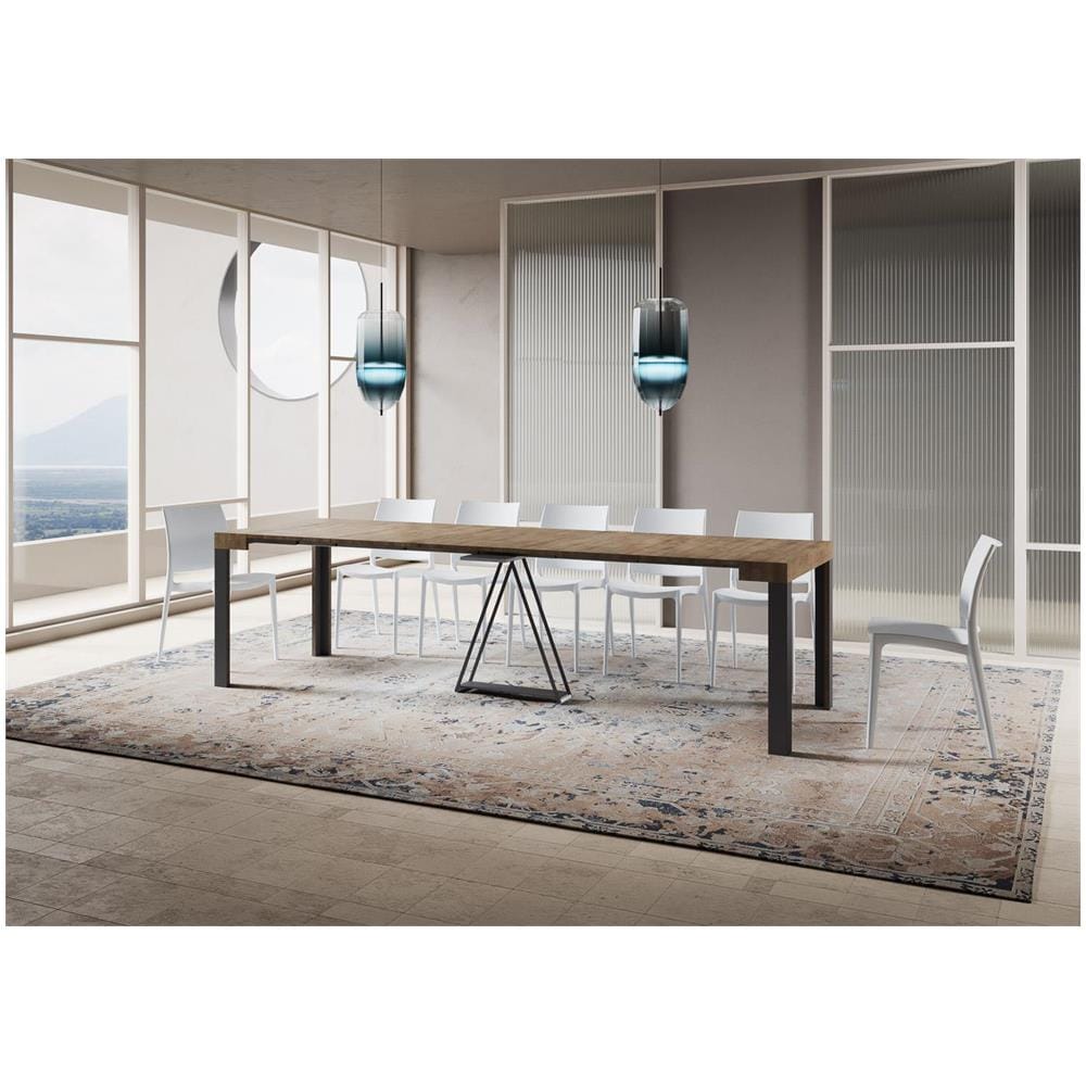 Consolle allungabile 90x40/300 cm Tarax noce telaio antracite - Foto 4