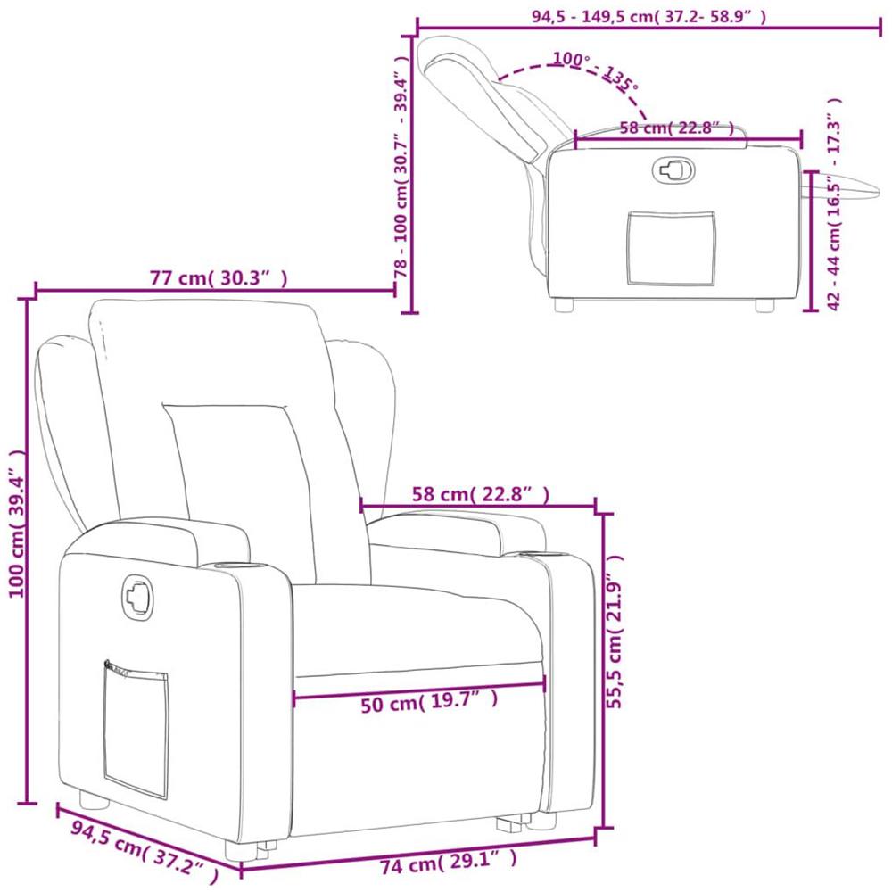 Poltrona Alzapersona Reclinabile Crema in Tessuto - Foto 10