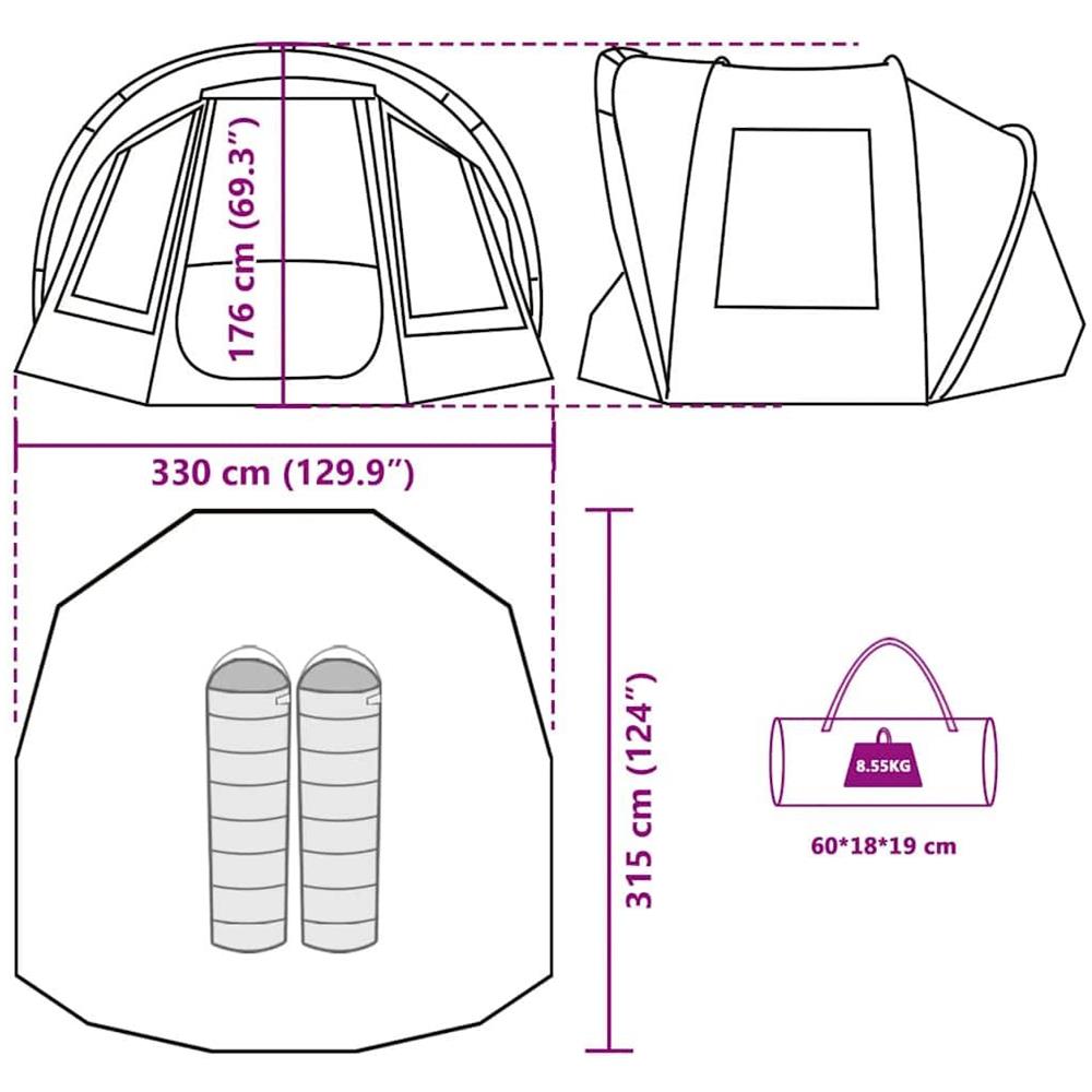Tenda da Pesca per 2 Persone Verde Oliva Impermeabile - Foto 10