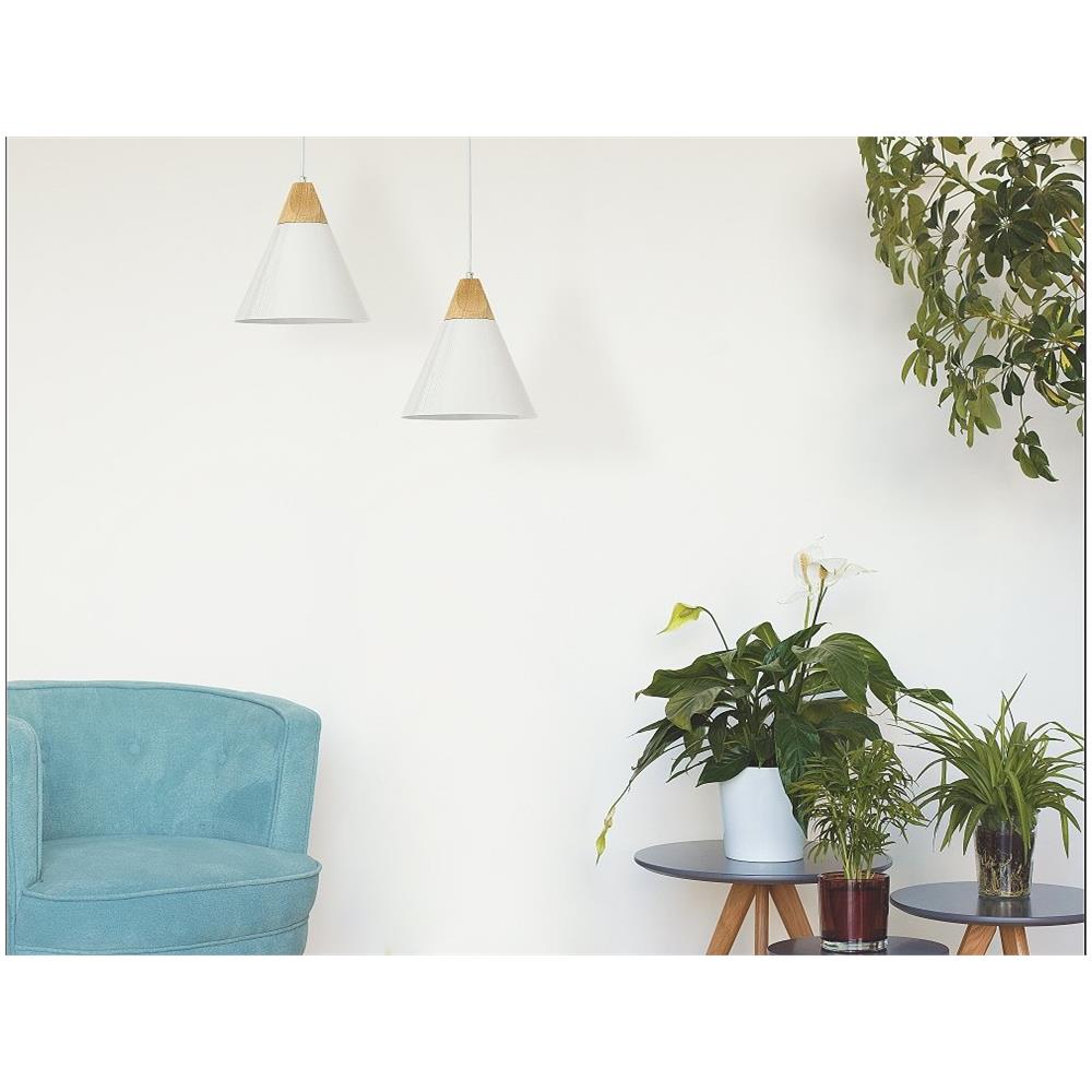 Lampadario A Forma Di Cono In Alluminio Bianco Albano - Foto 2
