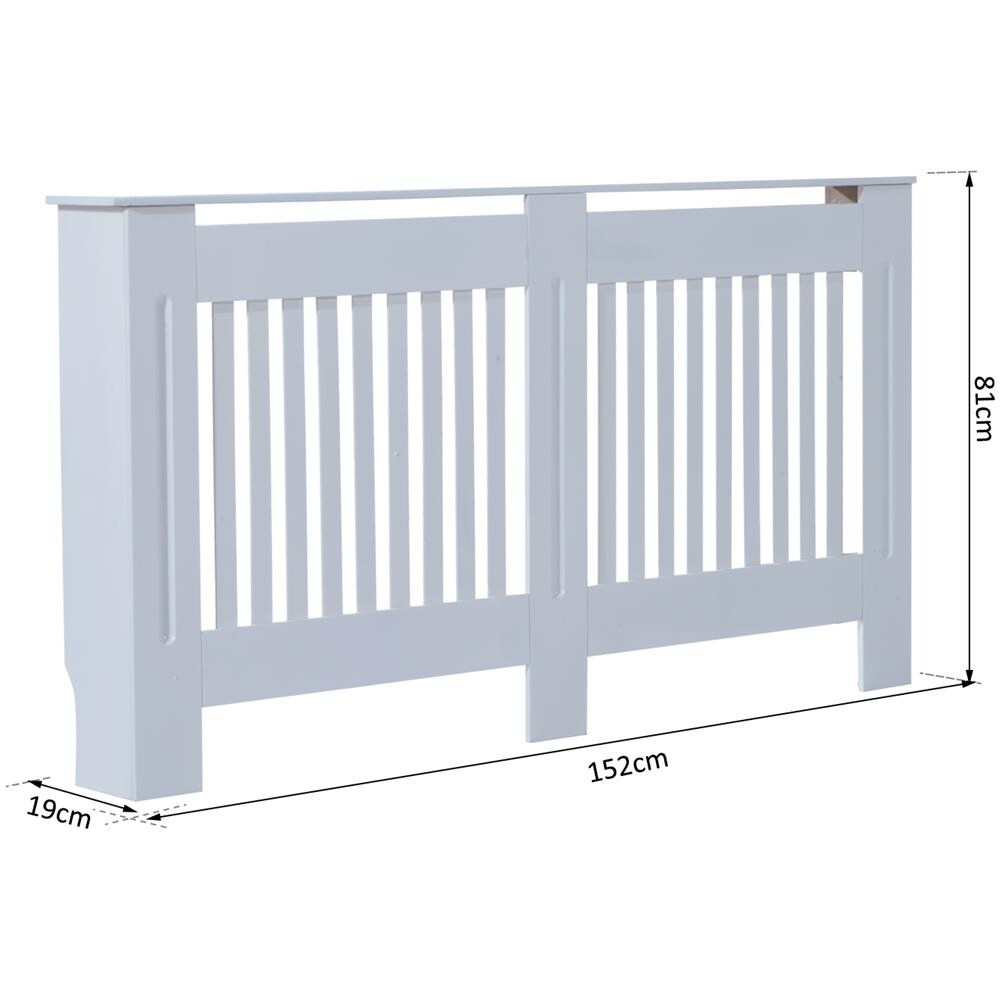 Copritermosifone In Legno Mdf Bianco, 152x19x81cm - Foto 2