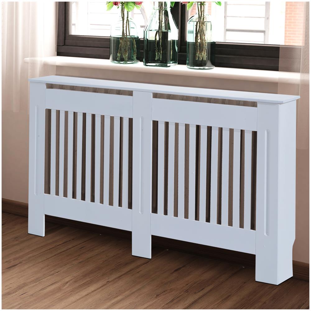 Copritermosifone In Legno Mdf Bianco, 152x19x81cm - Foto 3