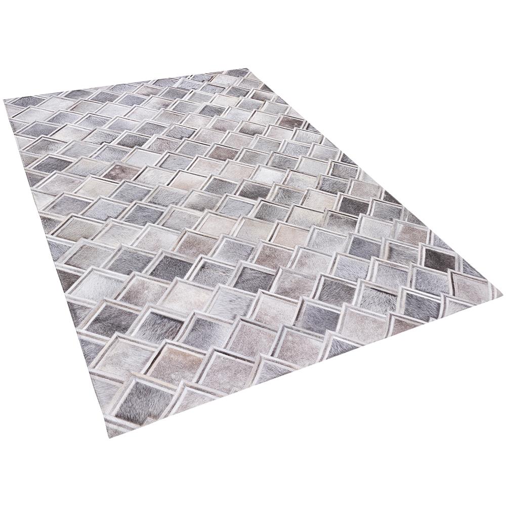 Tappeto In Pelle Grigia 160 X 230 Cm Agacli - Foto 1