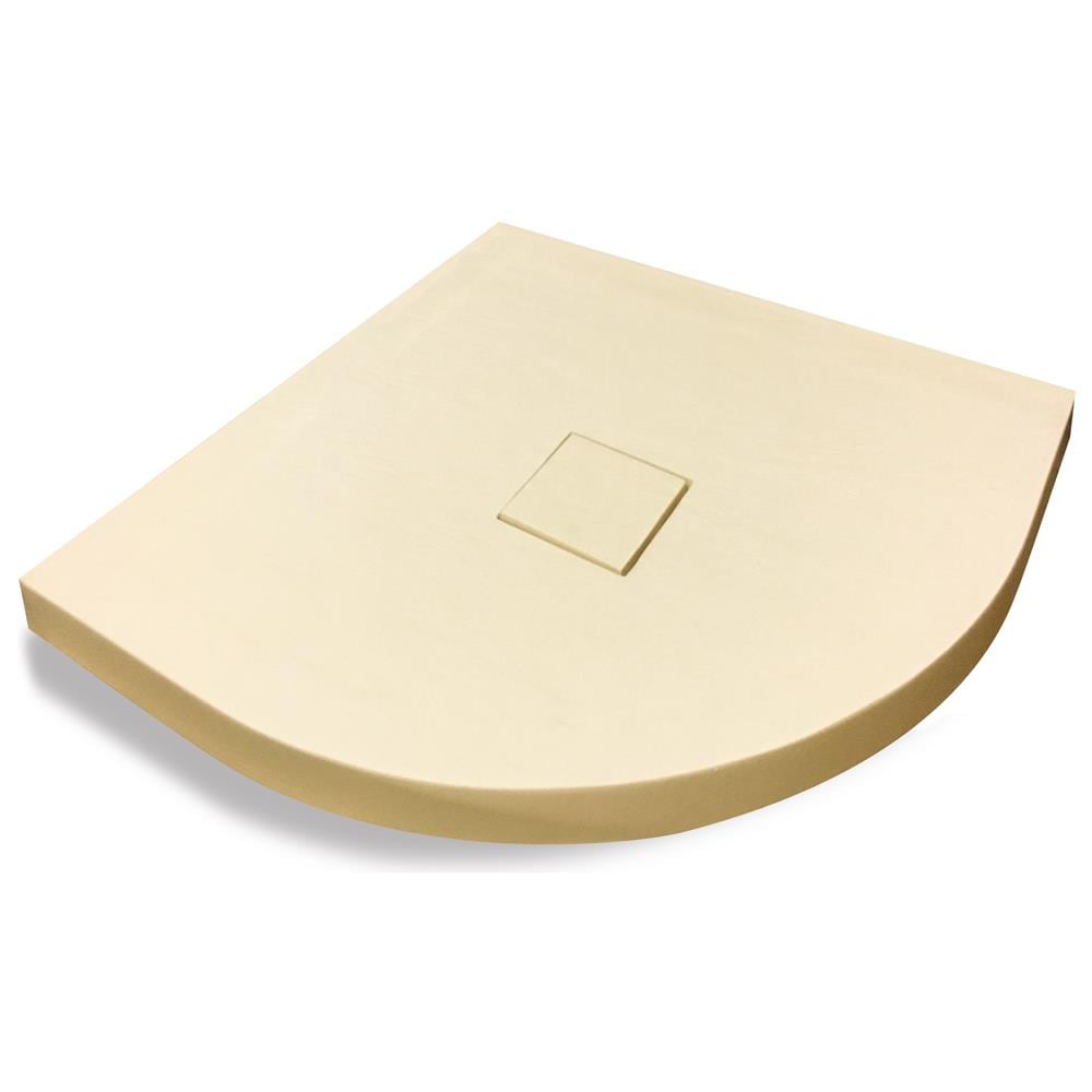 Piatto Doccia Mineral Marmo Resina Curvo Antiscivolo H4 Cm *** Misure : L80 X P80 X H4 Cm, Tinta : Beige - Foto 1