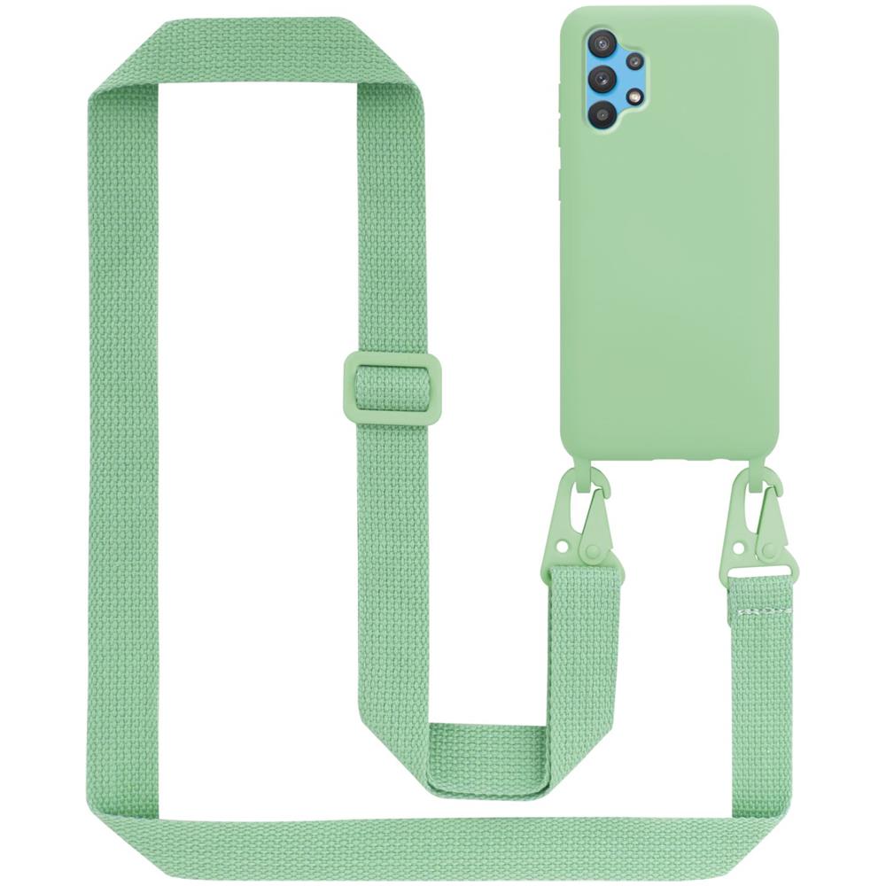 Catena Di Telefoni Cellulari Compatibile Con Samsung Galaxy A32 4g In Liquid Verde Chiaro - Coperchio Di Protezione In Silicone Con Cordino Regolabile In Lunghezza - Foto 1