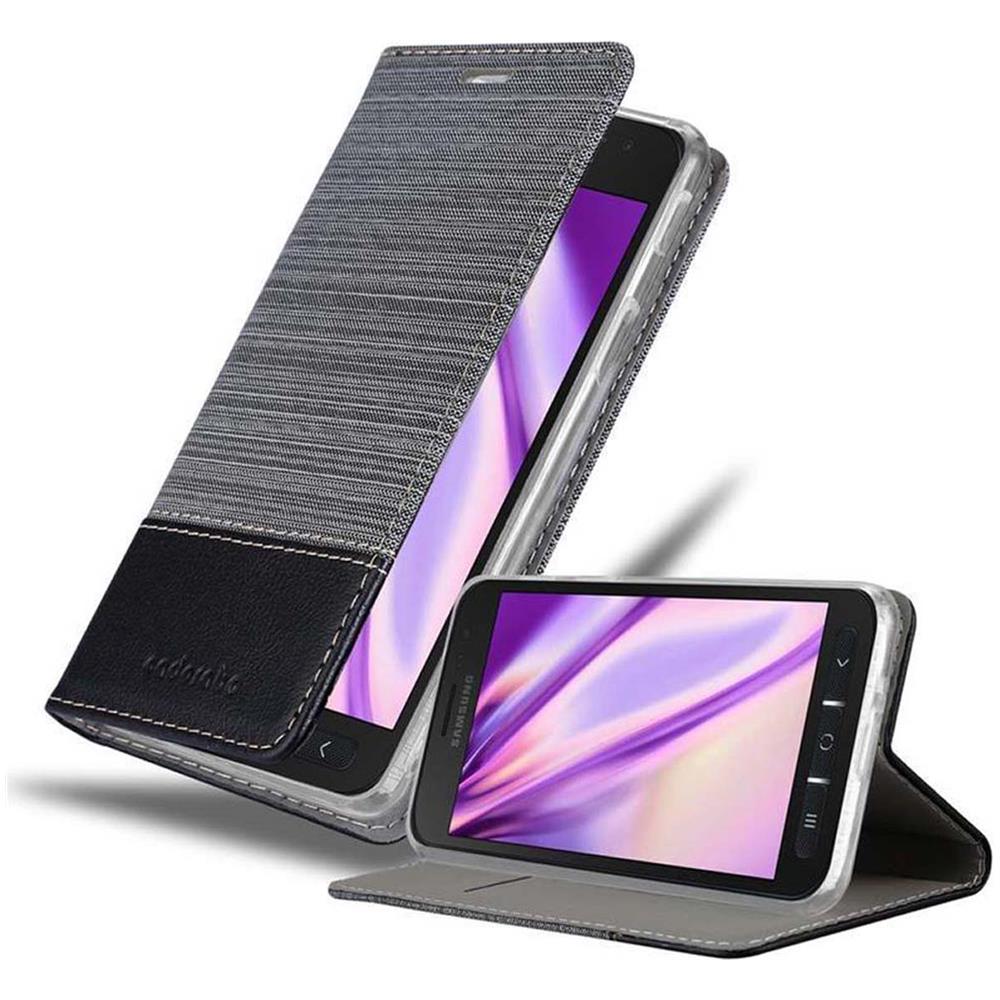 Custodia Compatibile Con Samsung Galaxy Xcover 4s In Grigio Nero - Coperchio Protettiva Con Chiusura Magnetica, Funzione Stand E Tasca Per Le Carte - Foto 1