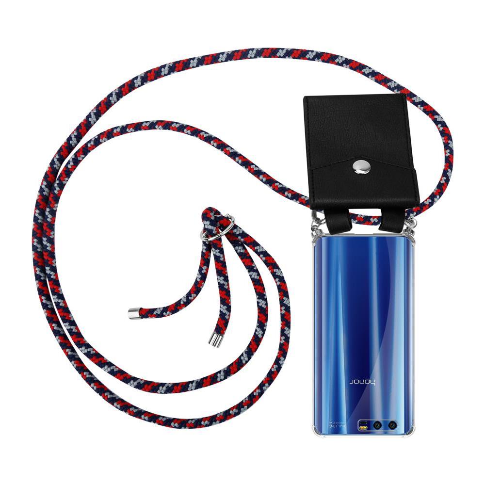 Catena Di Telefoni Cellulari Compatibile Con Honor 9 In Rosso Blu Bianco - Coperchio Protettivo In Silicone Con Anelli D'argento, Cinturino In Corda E Custodia Staccabile - Foto 1