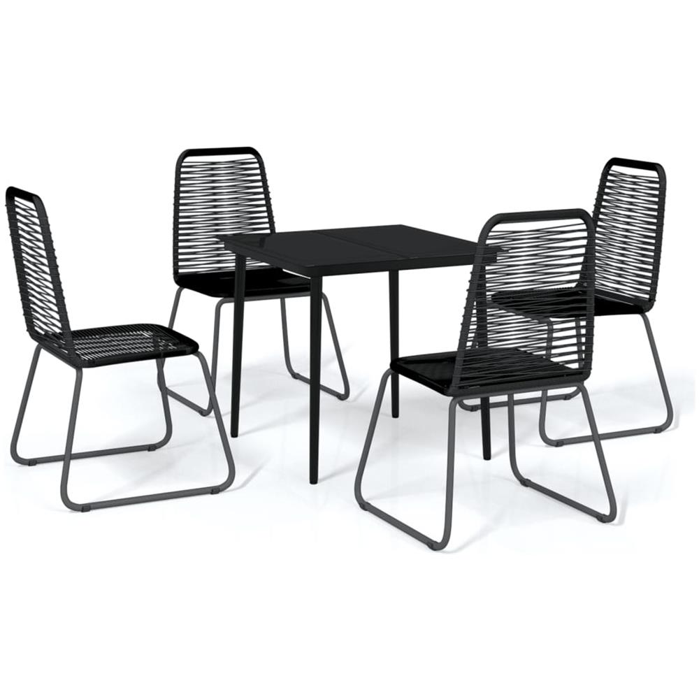 Set Mobili Da Pranzo Per Giardino 5 Pz Nero - Foto 2