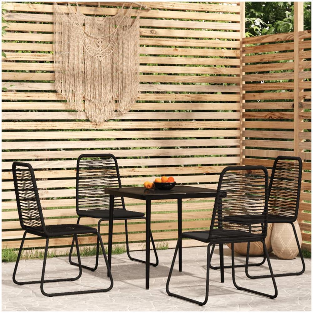 Set Mobili Da Pranzo Per Giardino 5 Pz Nero - Foto 1