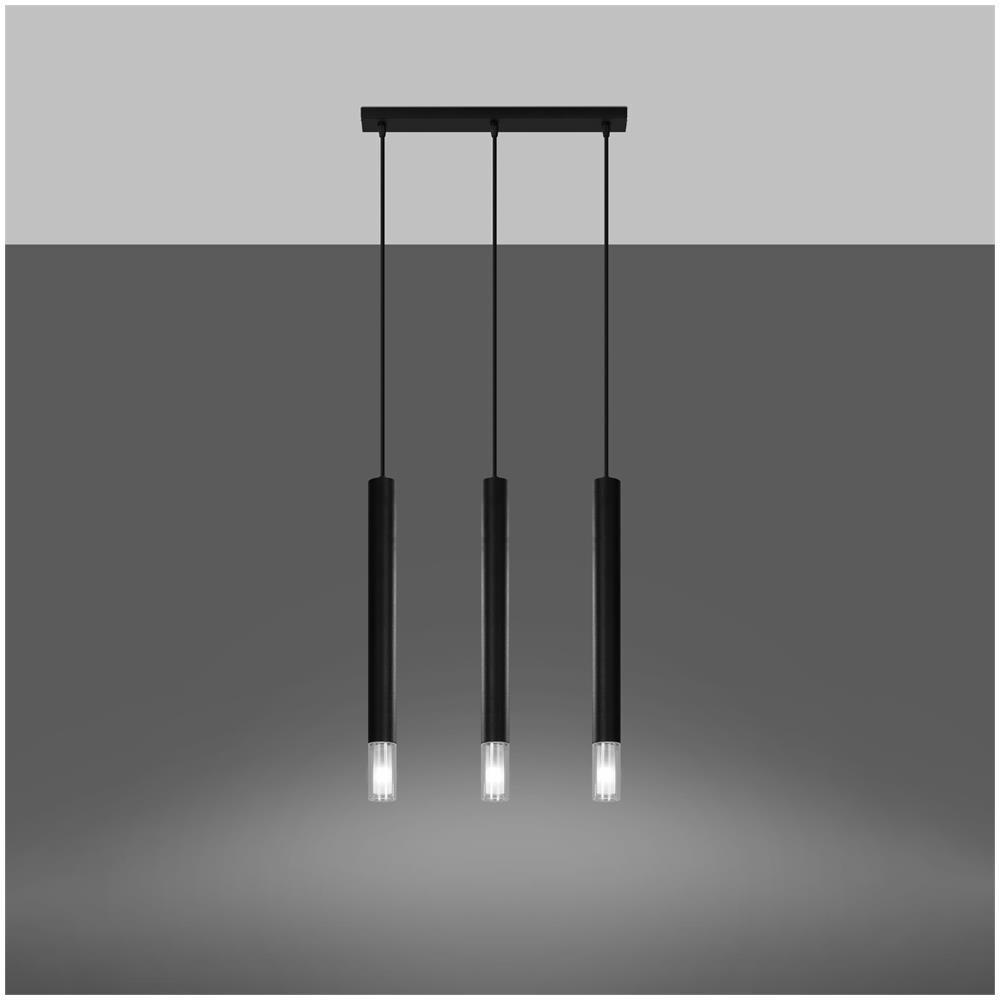 Lampada A Sospensione In Metallo Wezyr 3 Sollux Nero 1200x60x450 Mm Metallo - Foto 12